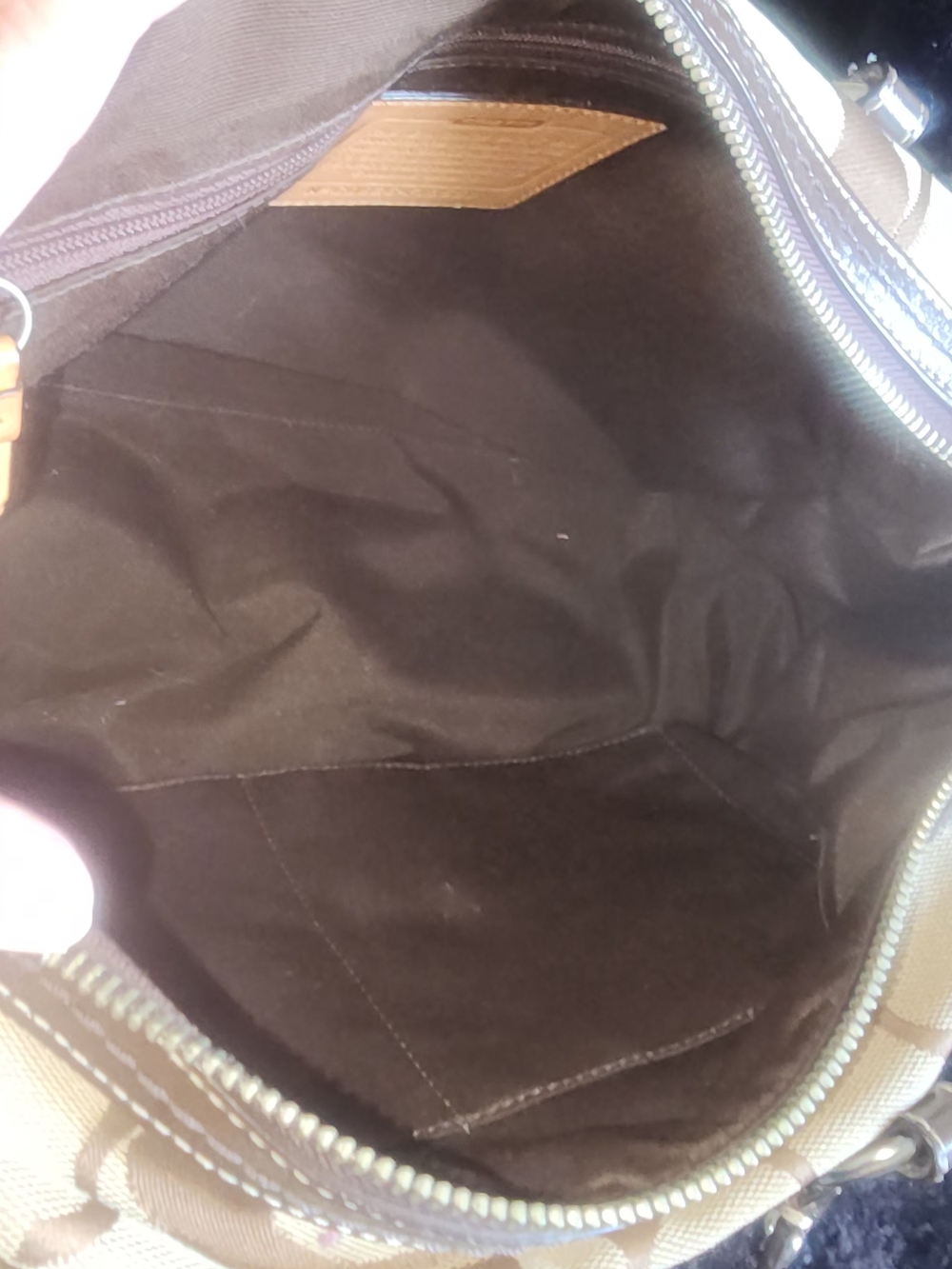 Coach Brown/Tan Signature Canvas Shoulder Bag - Picture 2 of 5